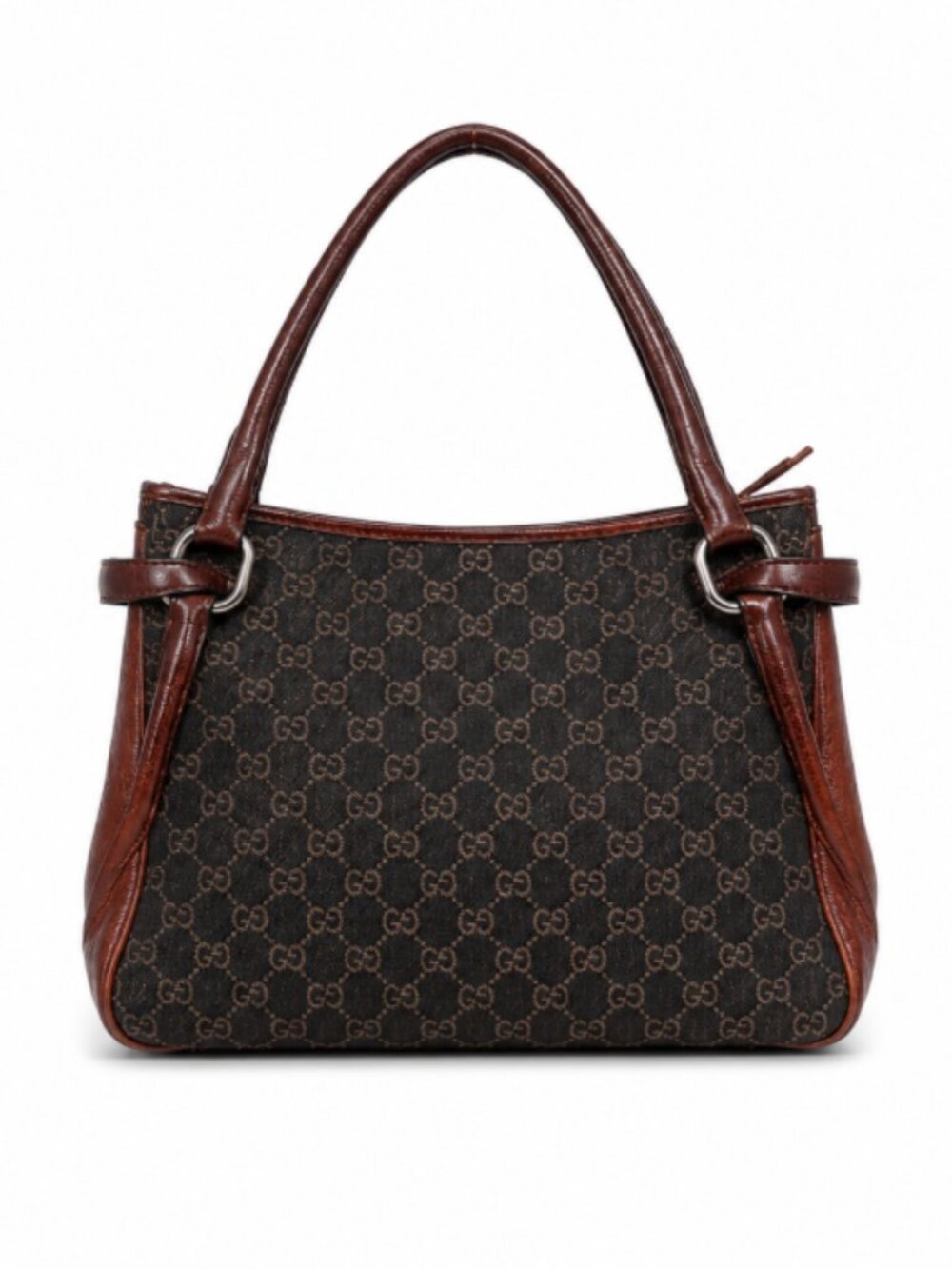 Vintage Gucci GG Monogram Denim Shoulder Bag